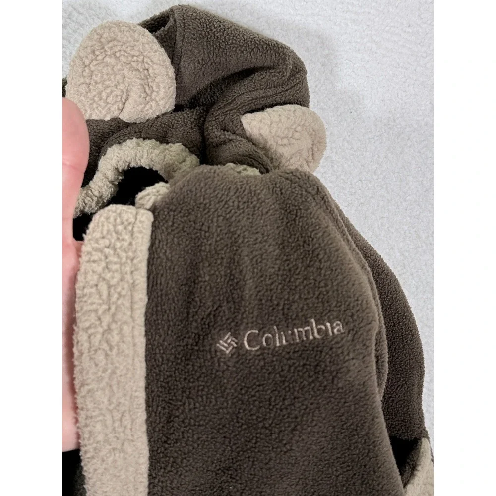 Columbia Infant Fleece Bunting Brown Bear Ear Hooded One Piece Suit 12 Months